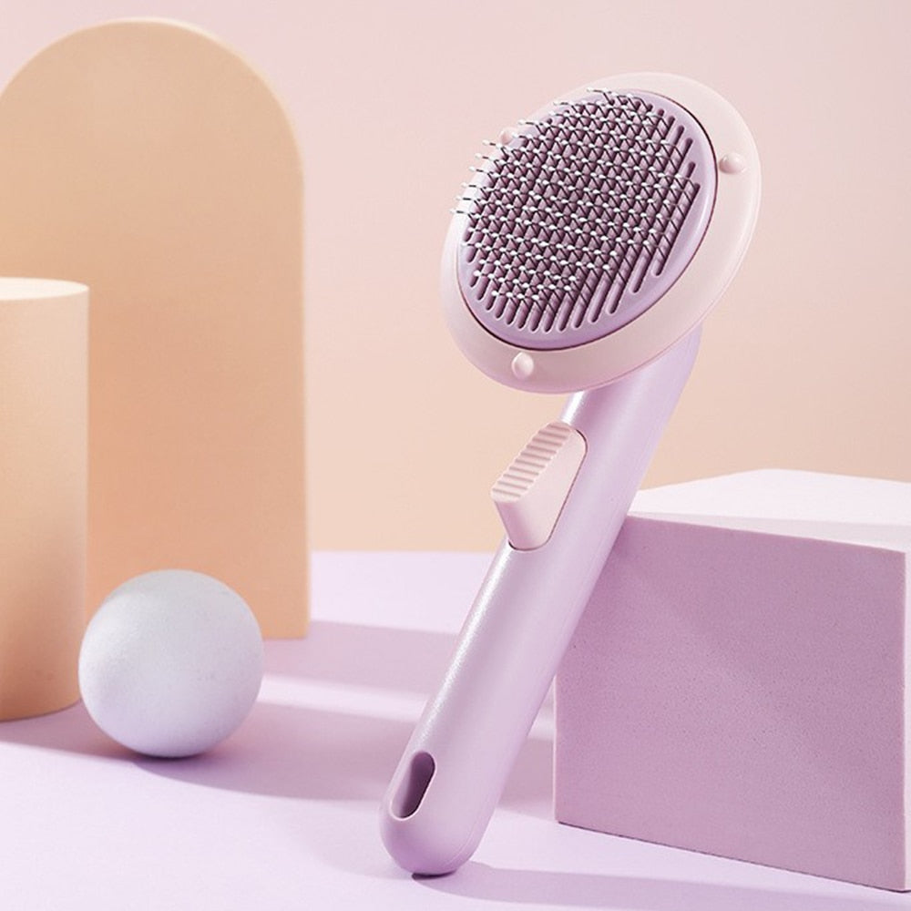 Pet Hair Comb Grooming and Care Removes Hairs Cat and Dogs Pumpkin Pet Brush Self Cleaning Slicker Brush for Shedding Dog Cat - anconmall