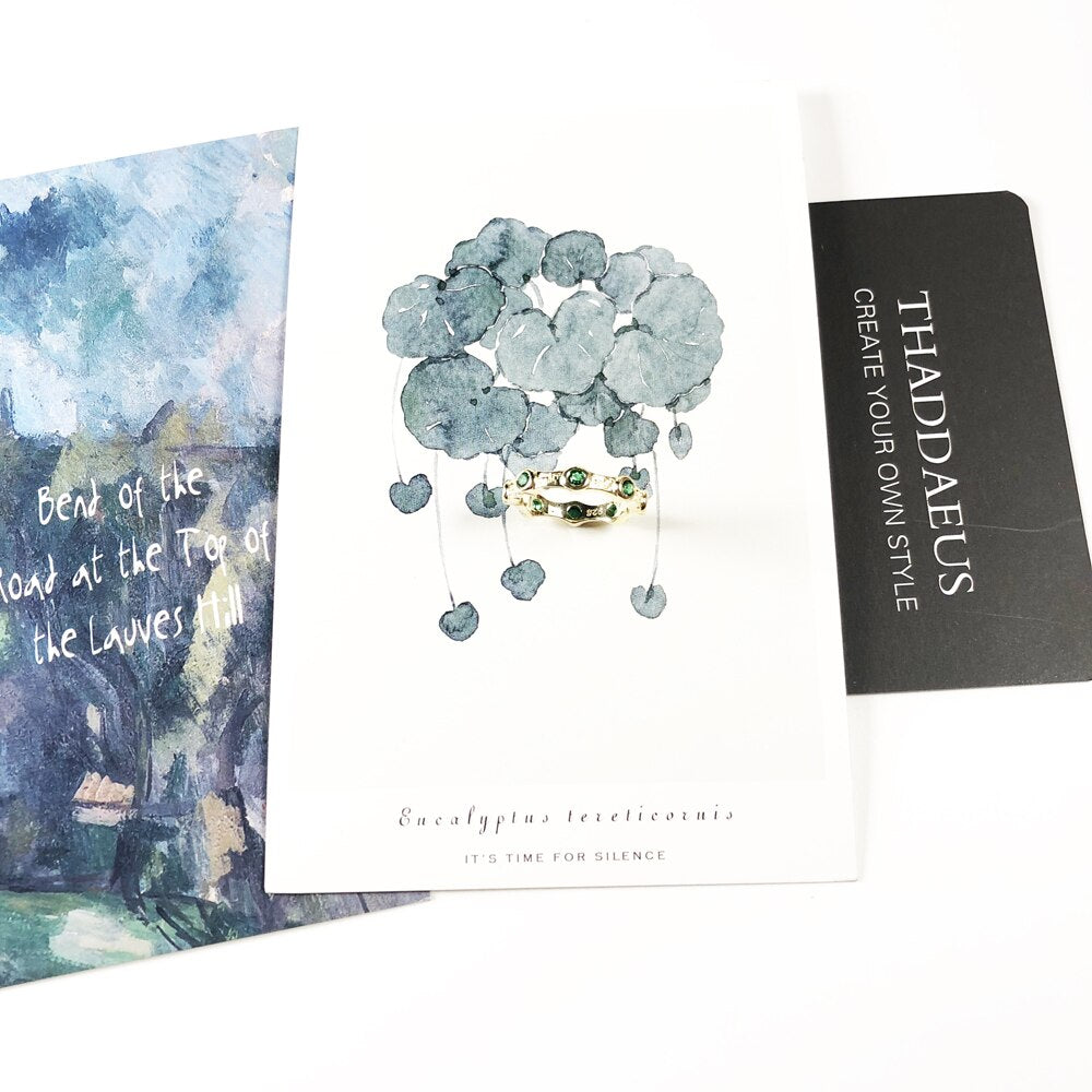 Band Ring Golden Green Stone Brand New Europe Style Glam Fashion Jewelry For Women Men Gift In 925 Sterling Silver