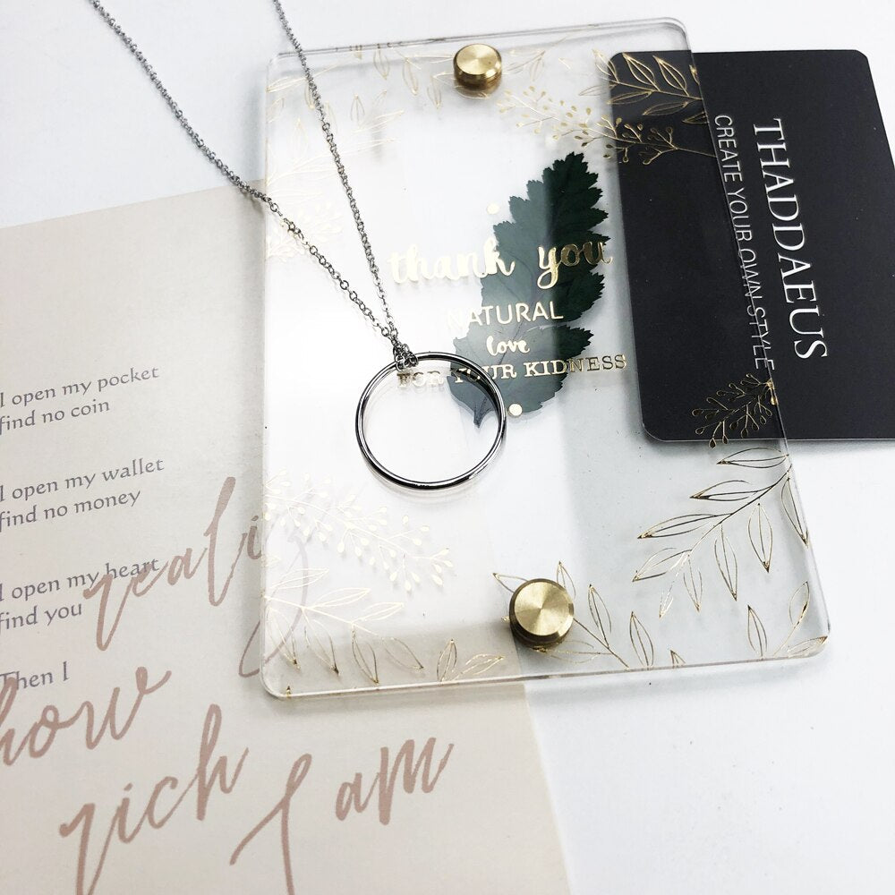 Necklace Large Circle Spring Fashion Charm Carrier Jewelry Europe 925 Sterling Silver Gift For Women Men