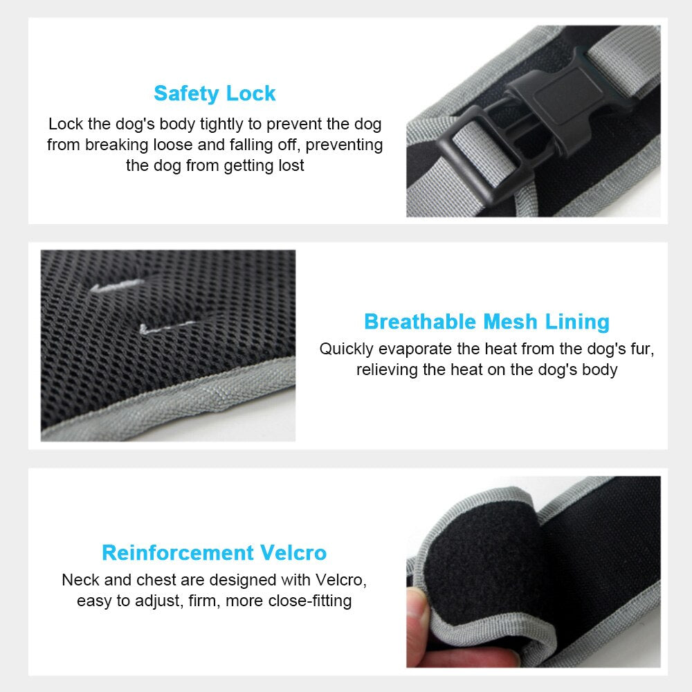 Dog Harness with Luminous LED Light Bar Night Safety Reflective Vest for Husky Shepherd Labrador Medium Large Dogs Pet Supplies - anconmall