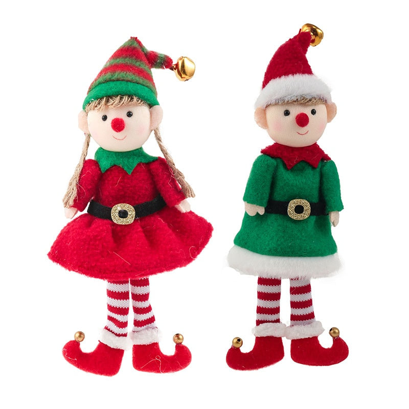 New Year 2023 Christmas Elf Doll Ornaments Xmas Tree Hanging Pendant Navidad 2022 Santa Kids Gift Christmas Home Decoration