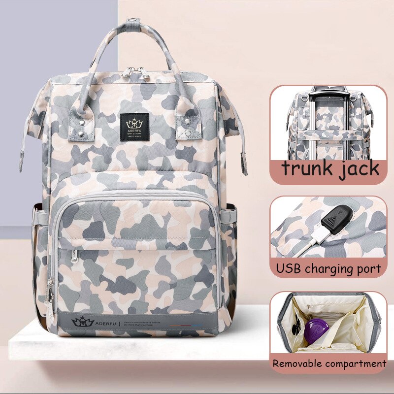 Multifunction Diaper Bag Backpack Waterproof Diaper Backpack for Mom and Dad Baby Nappy Bag Large Capacity Lightweight Size