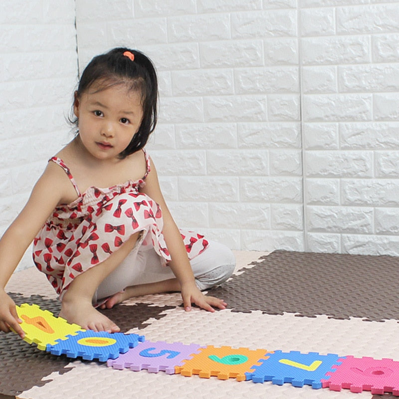 Baby Play Mat Montessori Children Toys Children Carpet Puzzle EVA Tiles Alphabet Numbers And Symbol 15*15cm Small Size