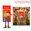 Christmas Door Hanging Banner Porch Santa Claus Faceless Doll Merry Christmas Flag Decorations For Home Navidad Ornament Pendant