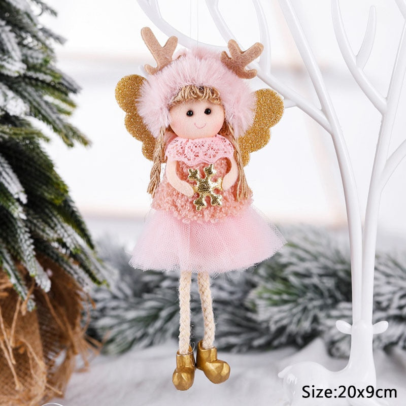New Year 2023 Christmas Elf Doll Ornaments Xmas Tree Hanging Pendant Navidad 2022 Santa Kids Gift Christmas Home Decoration