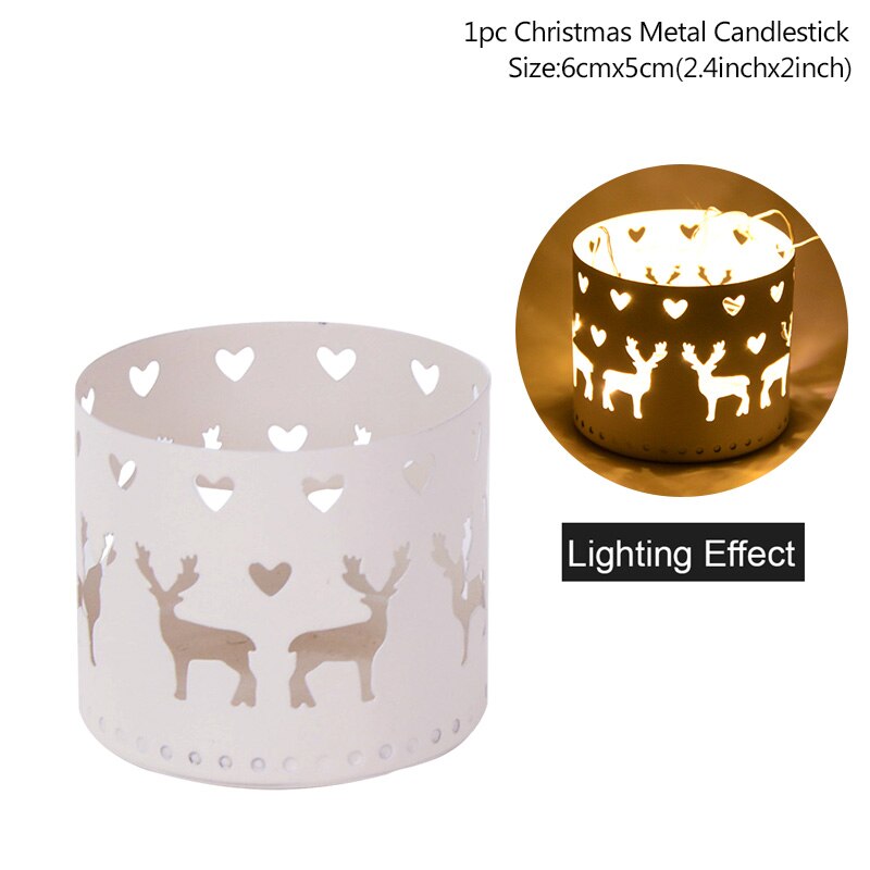 Christmas Iron Hollow Candle Holder Merry Christmas Decorations For Home Table Ornaments Noel Navidad Natal New Year Gifts 2023