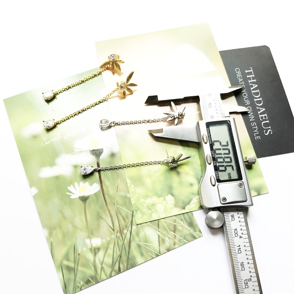 Earrings Leaves With Water Drop Europe Fine Jewelry For Women Autumn New Sterling Silver 925 Gift