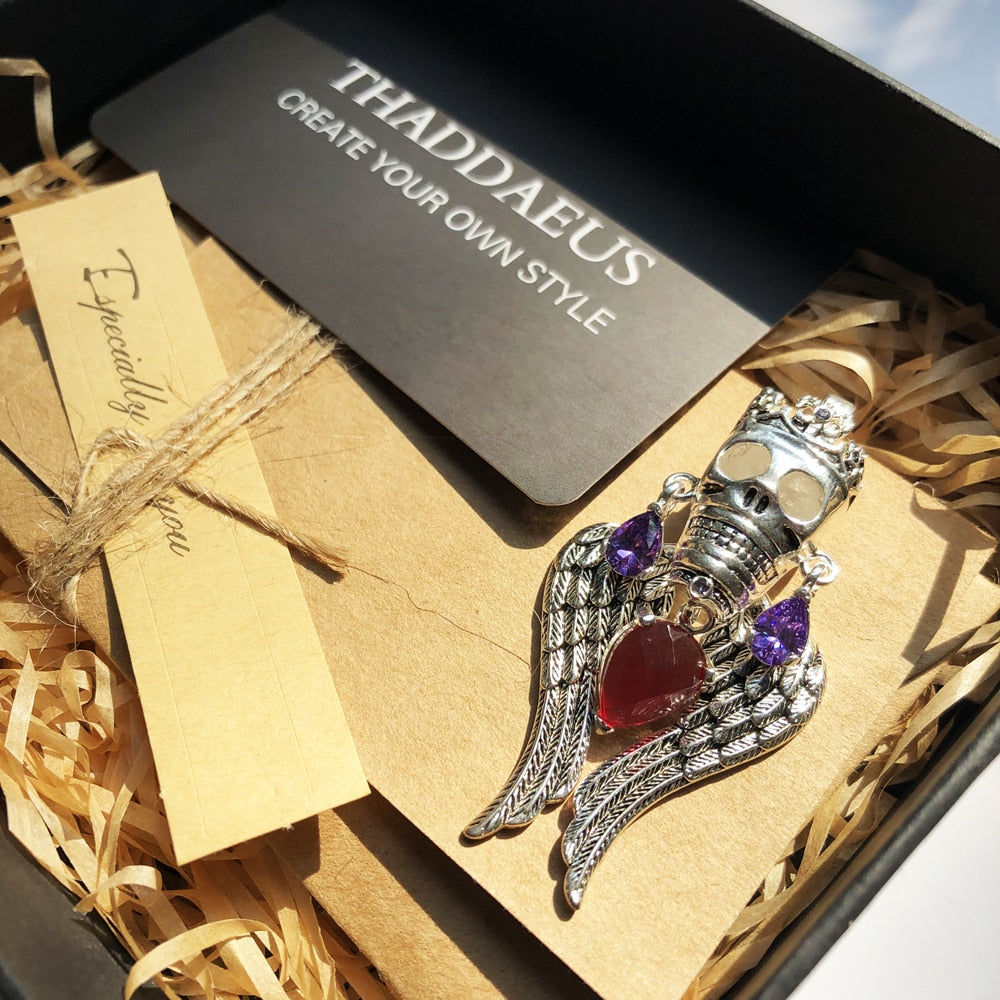 Pendant Skull King New 925 Sterling Silver Fashion Jewelry Europe Style Accessories Gift For Women & Men