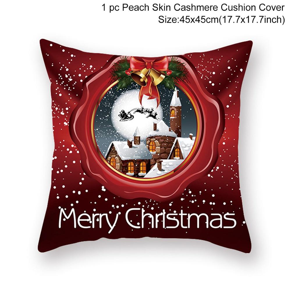 45*45 Christmas Cushion Cover Christmas Decorations for Home Throw Pillows Sofa Home Decor Christmas Pillowcase Pillow Cover