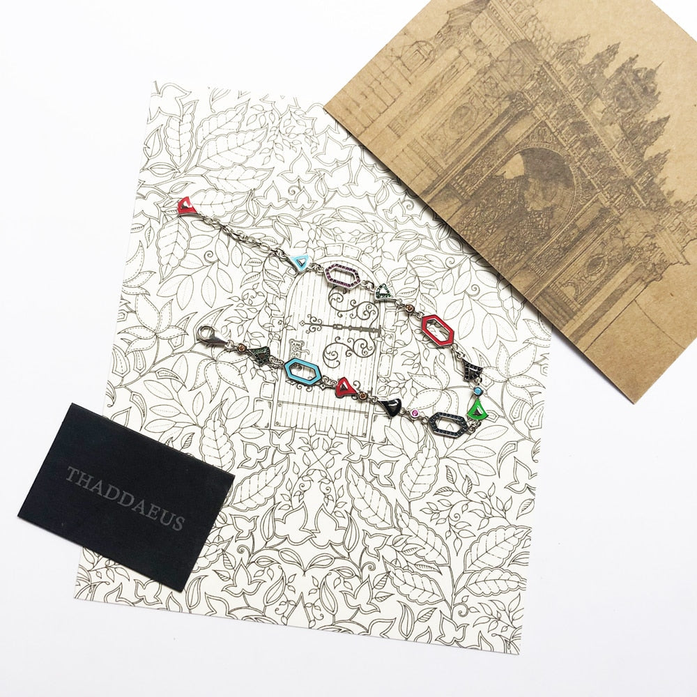 Colorful Asian Ornament Link Chain Far-Eastern Bracelet For Women 925 Sterling Silver Jewelry Feminine Gift