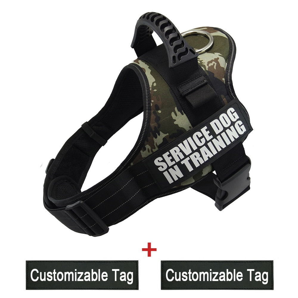 Reflective Adjustable Dog Nylon Harnesses with Customizable Name Labels Dog Vest Strap for Large Medium Small Dogs Drop-Shipping - anconmall