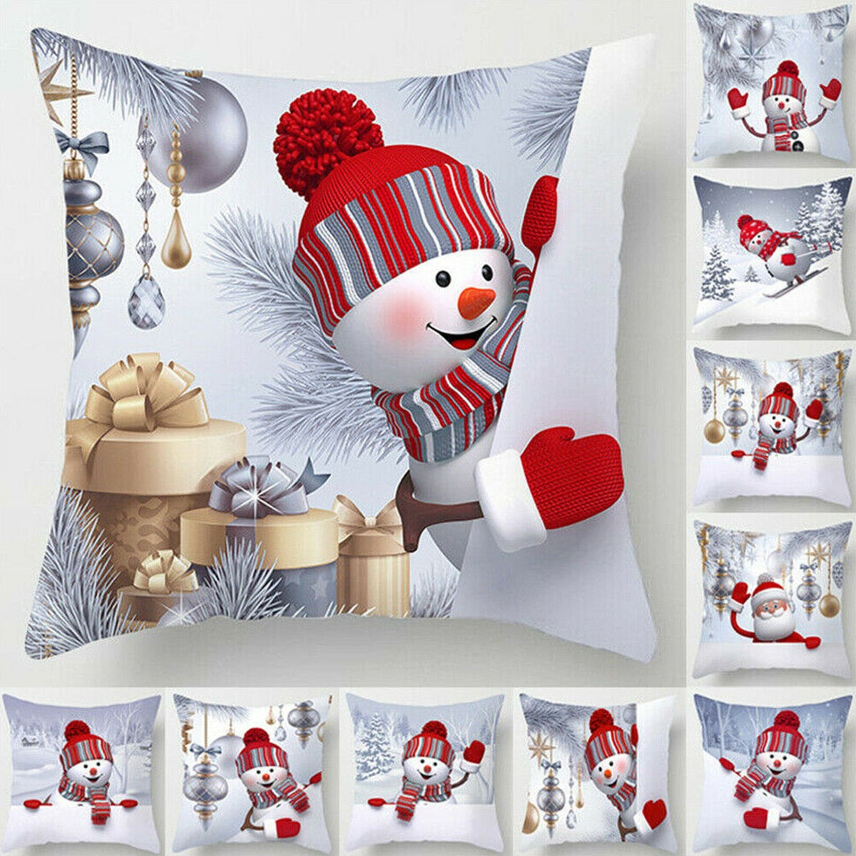 Santa Claus Snowman Cushion Cover Merry Christmas Decorations For Home Navidad 2022 Christmas Ornaments Xmas Gift New Year 2023