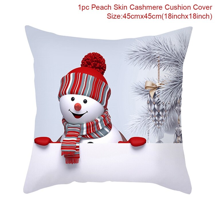 Santa Claus Snowman Cushion Cover Merry Christmas Decorations For Home Navidad 2022 Christmas Ornaments Xmas Gift New Year 2023