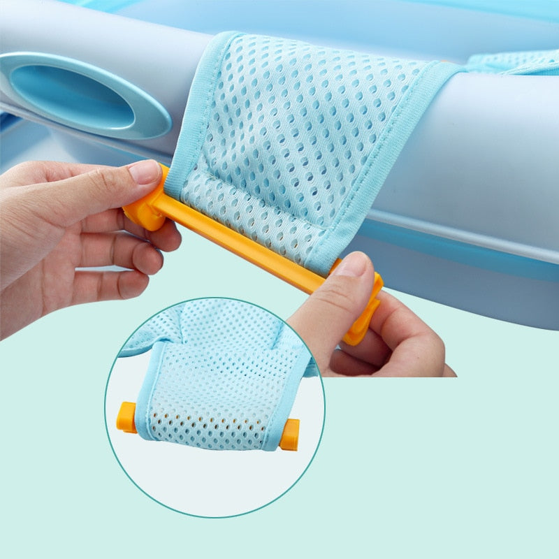 New Baby Shower Bath Tub Pad Non-Slip Bathtub Seat Support Mat Newborn Safety Security Bath Support Cushion Foldable Soft Pillow