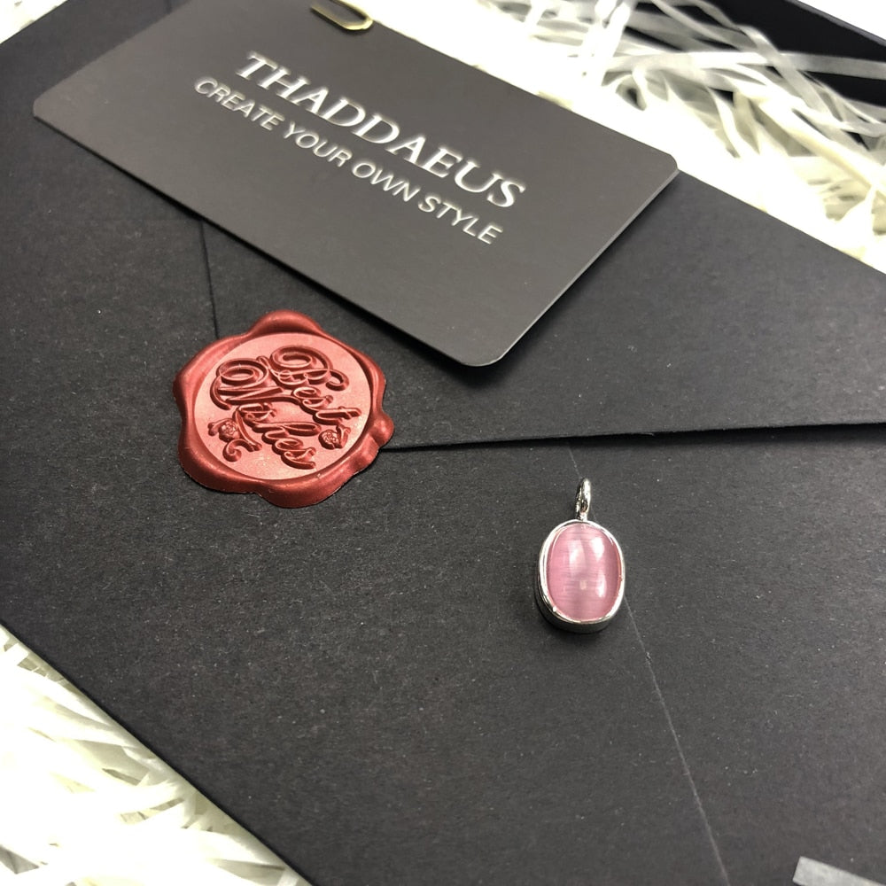 Pendants Pink Oval Opal Stone Winter New Fashion Jewelry Europe 925 Sterling Silver Accessories Gift For Women