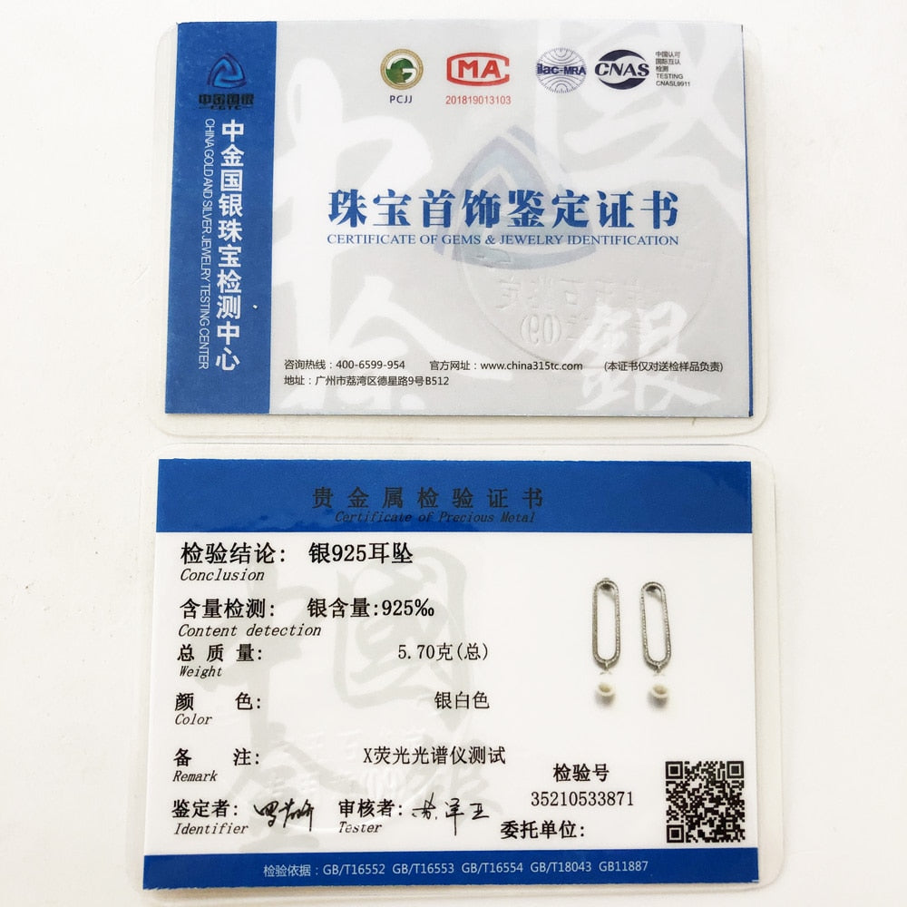 New Classic Pearl Drop Earring Gift For Women High Quality Feminine Fine Jewelry in 925 Sterling Silver