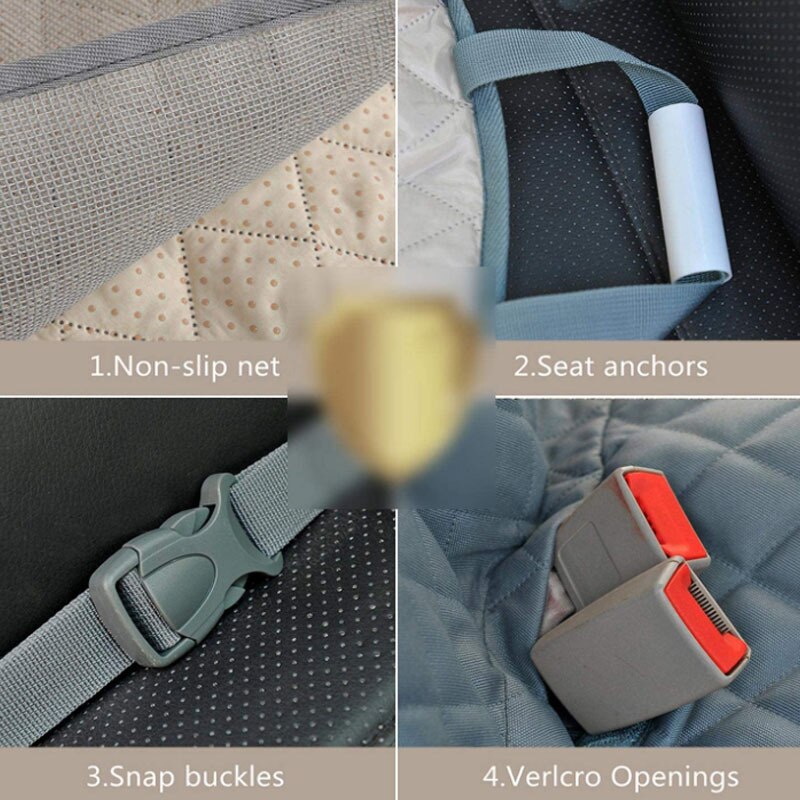 Pet Carrier Dog Car Seat Cover Waterproof With Pet Safety Belt Car Rear Back Seat Mat Hammock Cushion Protector - anconmall