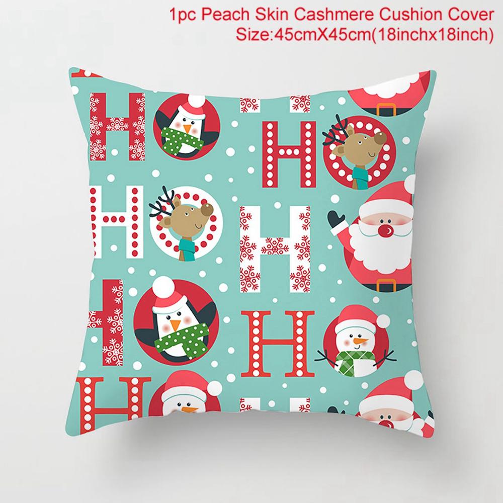 Santa Claus Christmas Cushion Cover Merry Christmas Decorations For Home Christmas Ornament Table Decor 2022 Xmas Gift New Year