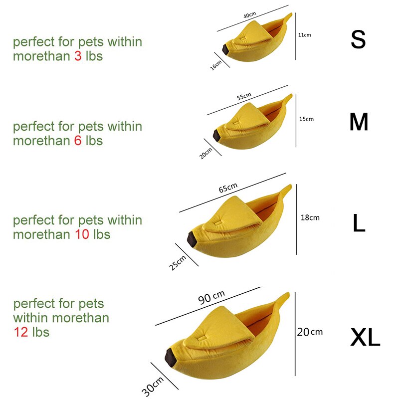 Banana Shape Pet Dog Cat Bed House Mat Durable Kennel Doggy Puppy Cushion Basket Warm Portable Dog Cat Supplies Soft Sofa Beds