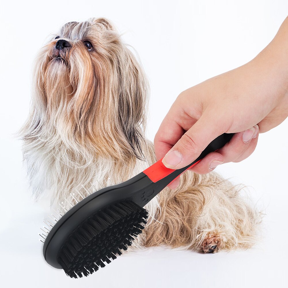 Pet Dog Grooming Comb Steel Double Sided Bath Brush Pet Hair Cleaning Massage Combs tool Pet Hair Remover Brush