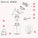 Electric Breast Pump with Milk Bottle Lactation Suck USB Breast Enlargement Pump with Message Heating Pads Feeding Nipples