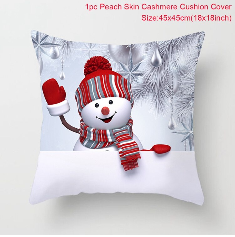 Santa Claus Snowman Cushion Cover Merry Christmas Decorations For Home Navidad 2022 Christmas Ornaments Xmas Gift New Year 2023