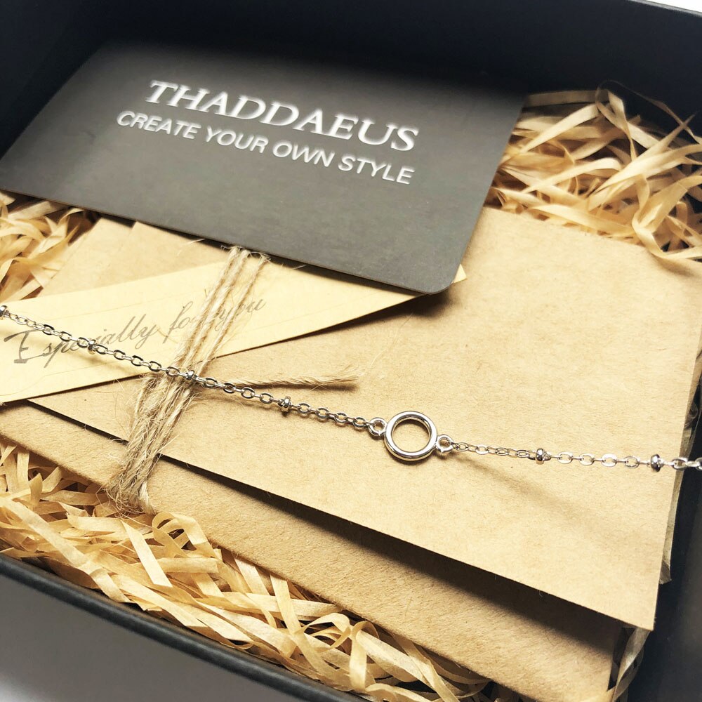 Round Eyelets Fine Charm Filigree Bracelets Link Chain 925 Sterling Silver Trendy Fashion Adjustable Jewelry Europe Women Gift