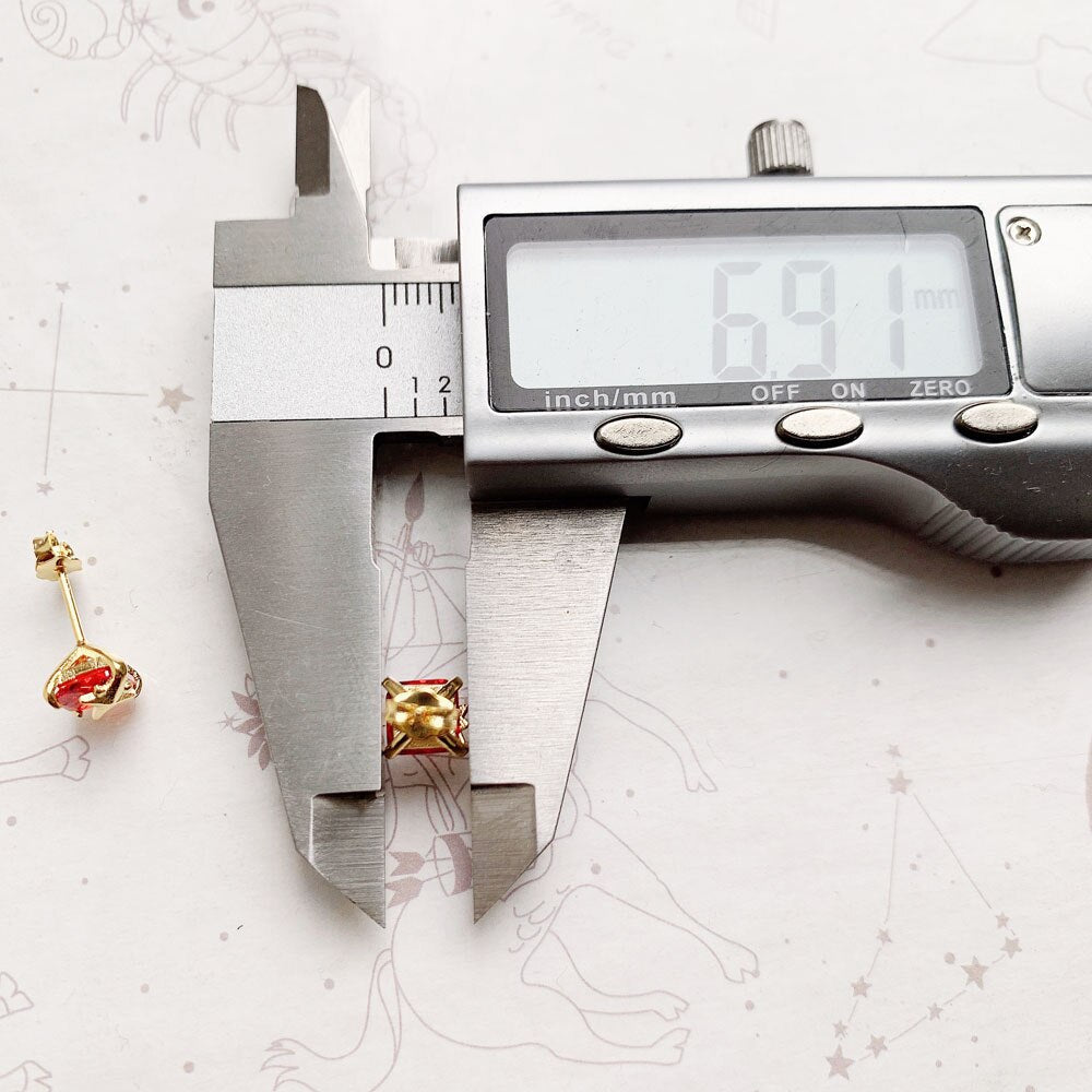 Ear Studs Orange Stone With Star,Europe Style Fine Jewerly For Women,2022 Summer Romantic Gift In 925 Sterling Silver