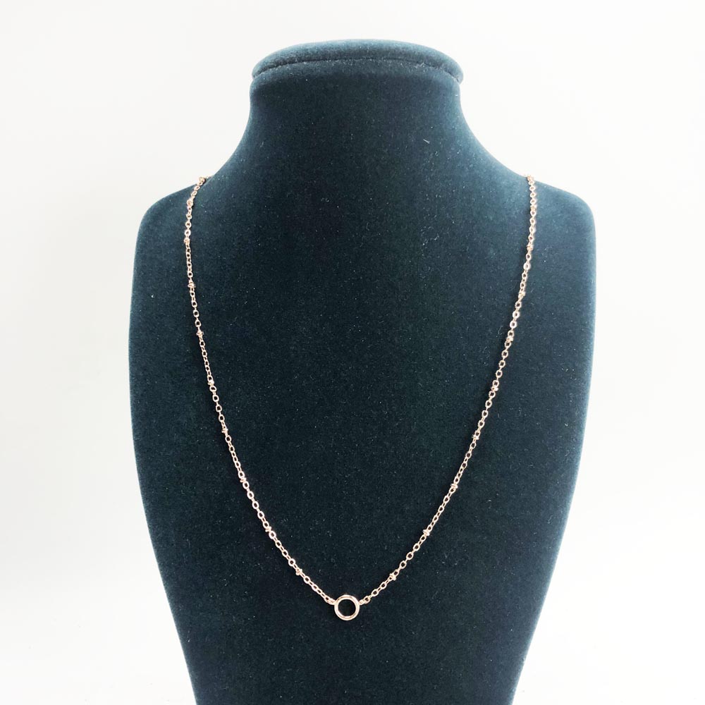 Charm Necklace Rose Gold Color Round Carrier Summer Fashion Jewelry Europe Link Chain 925 Sterling Silver Gift For Women