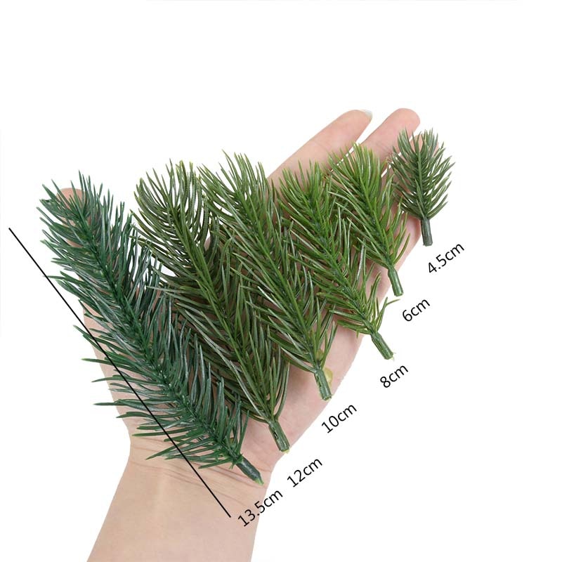 10/20pcs Artificial Pine Branches Needle Fake Plants Christmas Wreath Garland Decorations for Home Xmas Tree Ornament DIY Craft