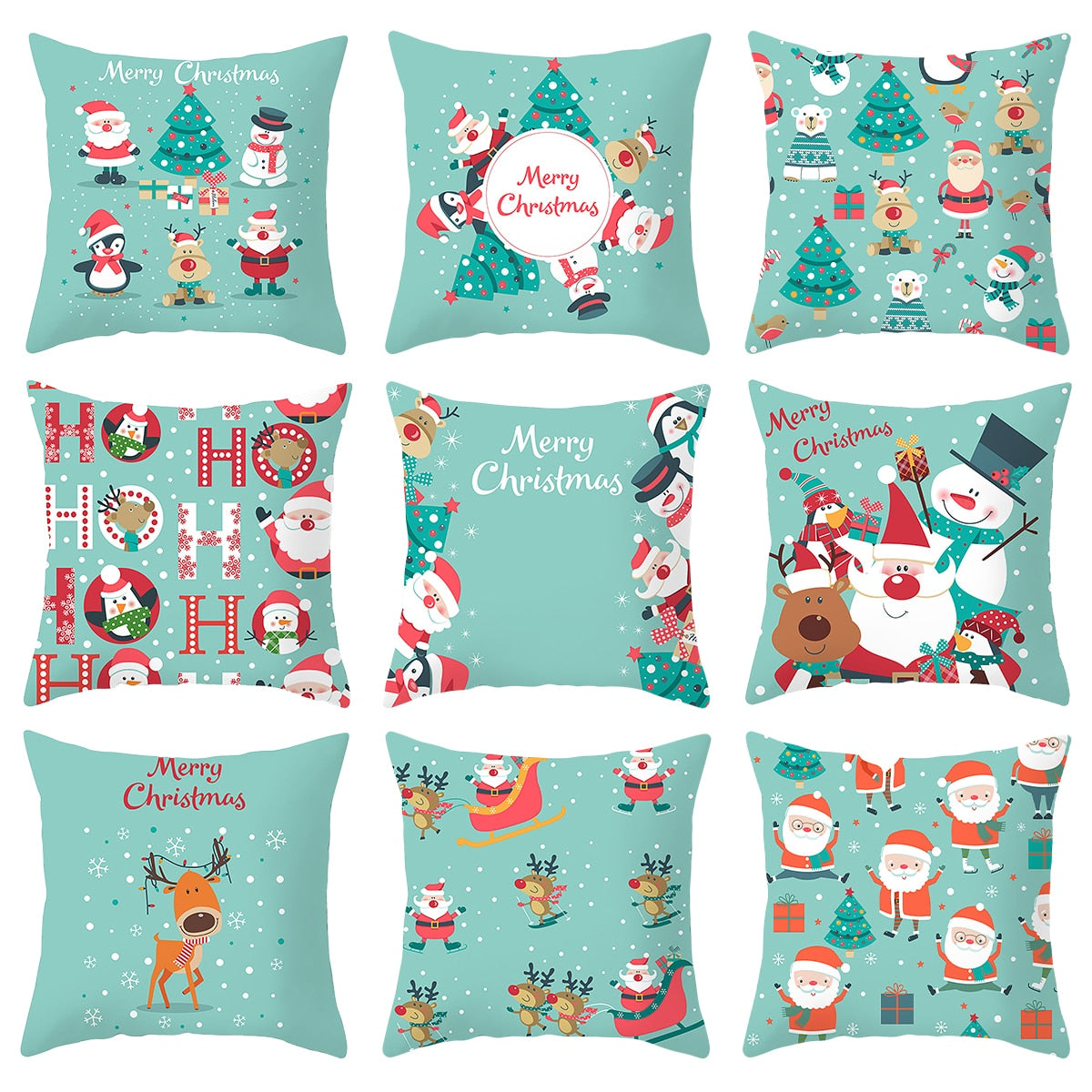 Santa Claus Christmas Cushion Cover Merry Christmas Decorations For Home Christmas Ornament Table Decor 2022 Xmas Gift New Year