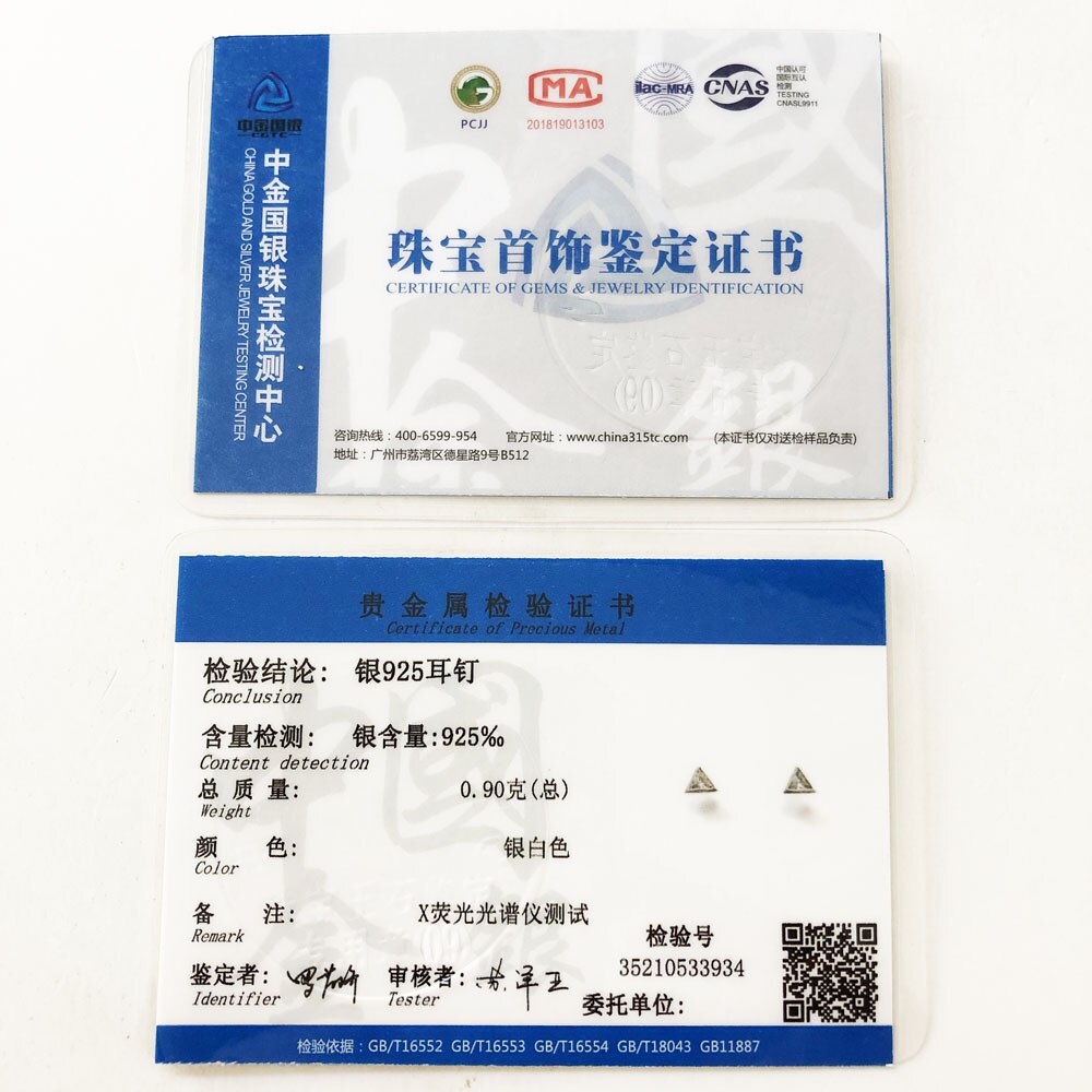 Triangle White Stud Earrings,Europe Style Glam Fashion Good Jewerly For Women,2018  Gift In 925 Sterling Silver,Super Deals