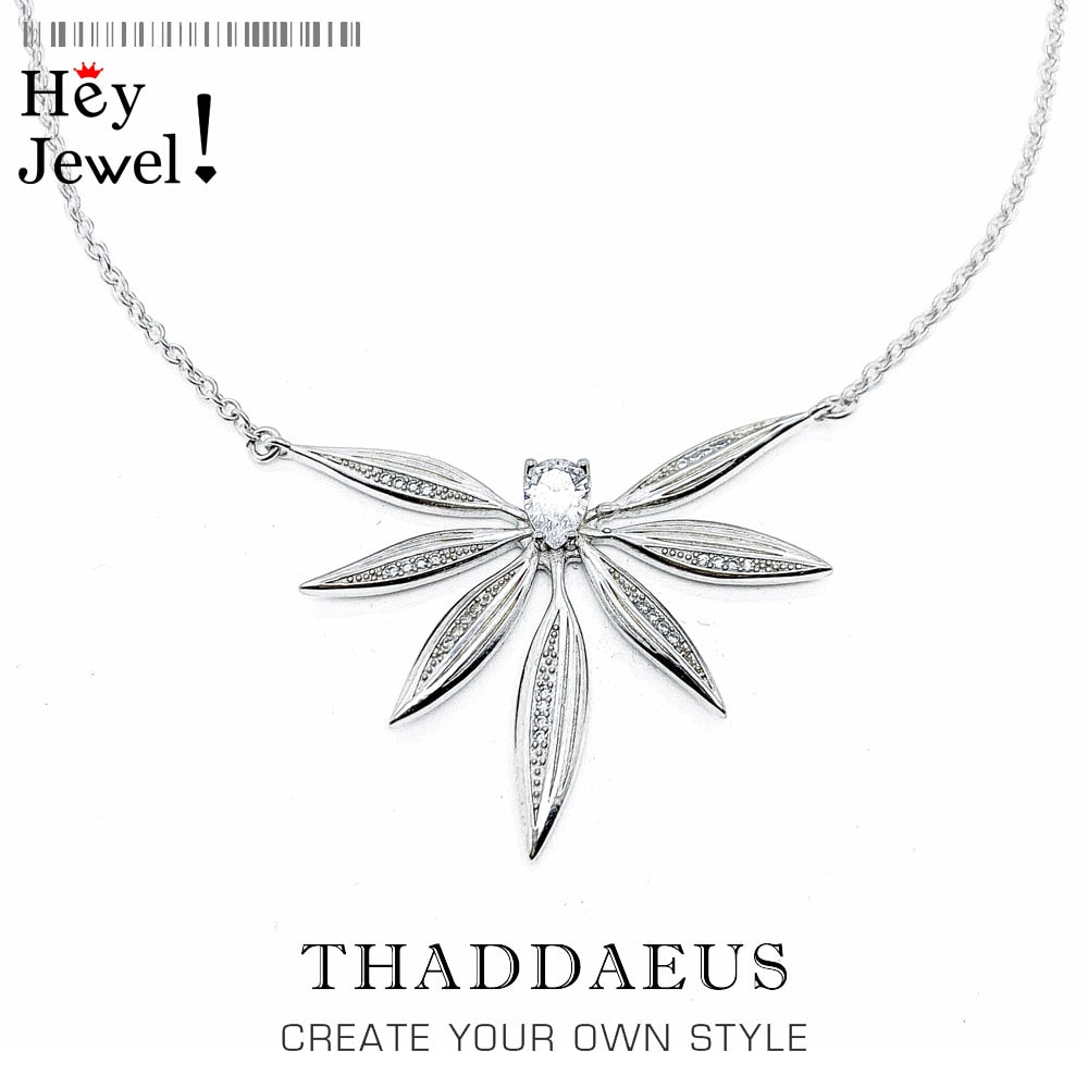 Necklace Leaves Large Spring Brand New Jewelry Europe 925 Sterling Silver Gift For Women