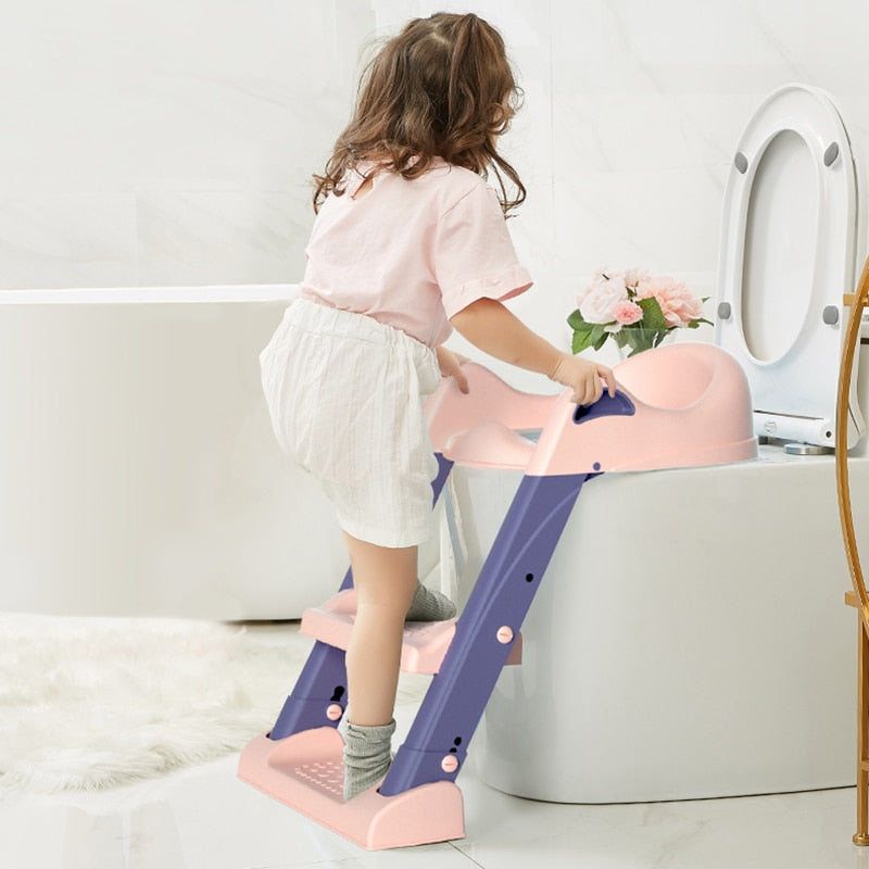 Folding Infant Potty Children's Pot Baby Toilet Training Chair With Adjustable Step Stool Ladder  Toilet Seat Boys Girls Potties
