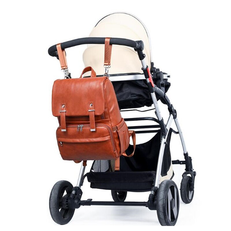 Large PU Diaper Bag Backpack Thermal Insulation Mommy Travel Maternity Backpack Nappy Changing Bag Stroller Baby Bags OEM