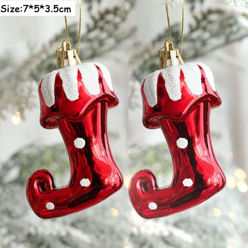 2pcs Elk Christmas Balls Ornaments Bauble Pendant Xmas Tree Hanging Balls Christmas Home Decorations Navidad 2022 Natal New Year