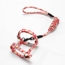 Japanese Style Adjustable Nylon Collars for Pet Cats Anti-Breakaway Harness and Walking Leash Set Kitten Vest Leads Pet Supplies - anconmall