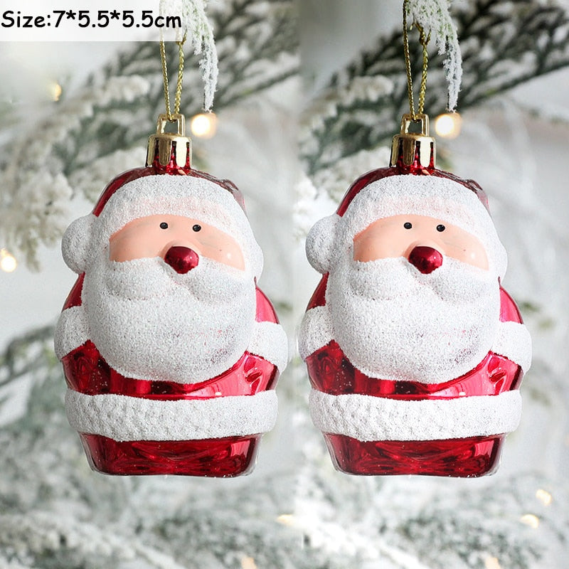 2pcs Elk Christmas Balls Ornaments Bauble Pendant Xmas Tree Hanging Balls Christmas Home Decorations Navidad 2022 Natal New Year