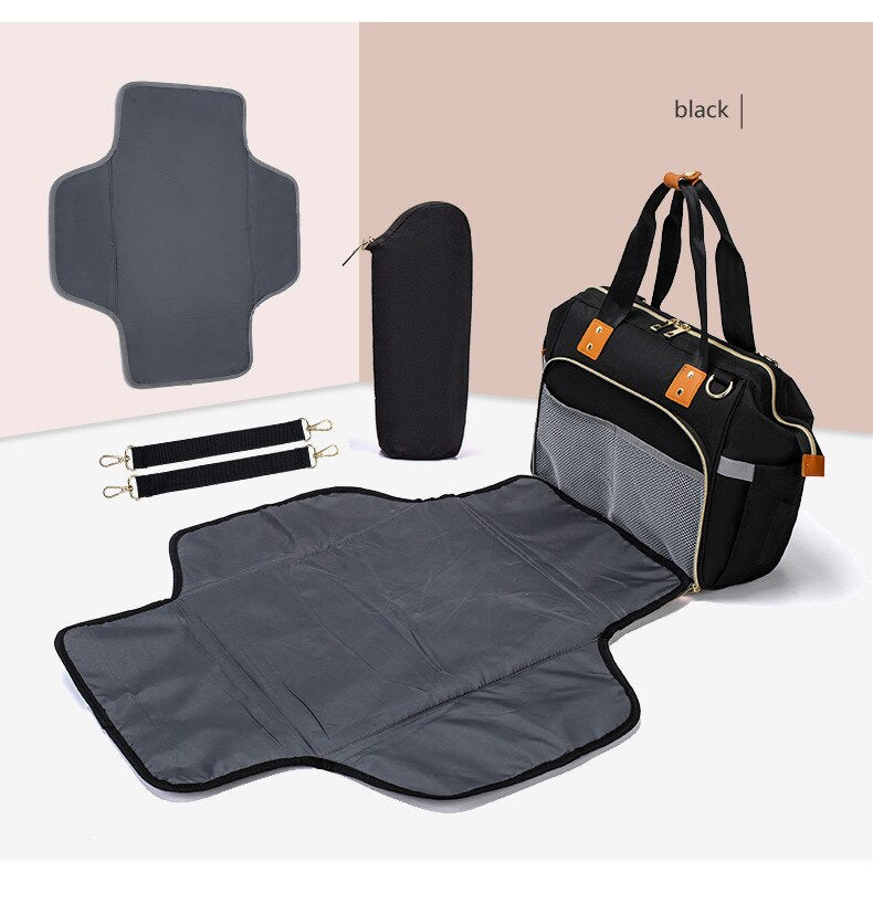 Lequeen Large Capacity Disassembled as a Bed Mummy Travel Backpack Diaper Bag Mummy Maternity Nappy Bag Backpack for Mom Baby