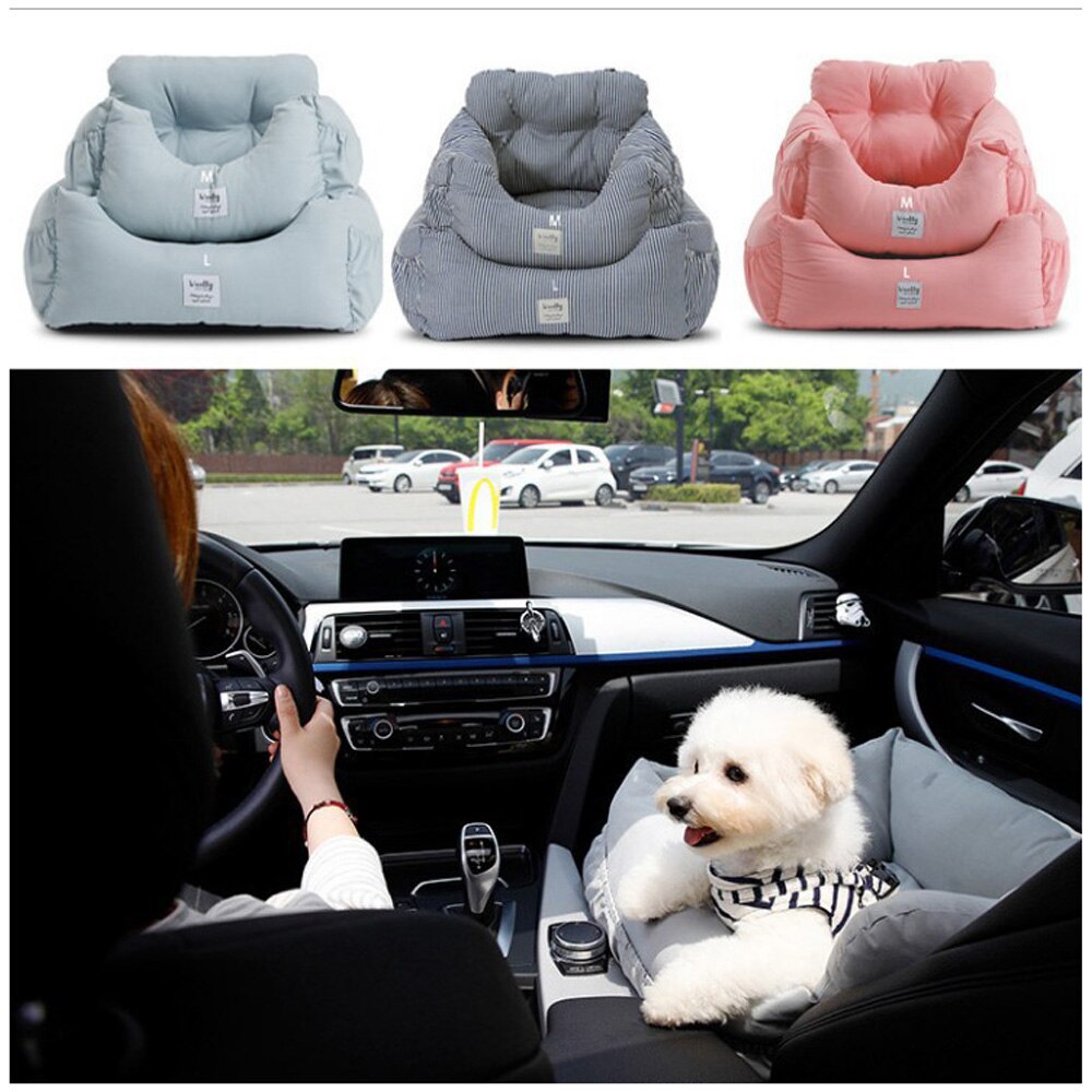 Dog Car Seat Bed With Safety Belt Sofa Travel Dog Car Seats Cover For Small Medium Dogs Puppy Front/Back Seat Pad Pet Products - anconmall
