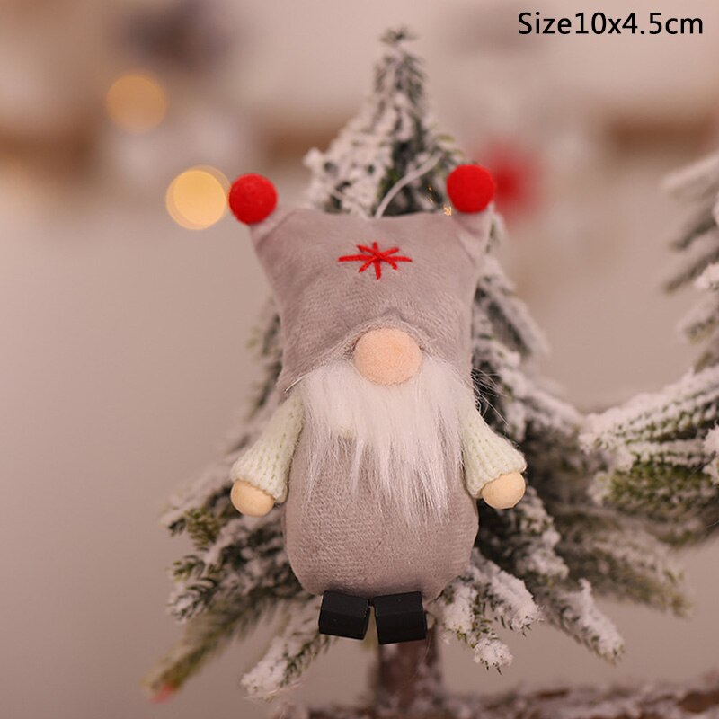 New Year 2023 Christmas Elf Doll Ornaments Xmas Tree Hanging Pendant Navidad 2022 Santa Kids Gift Christmas Home Decoration