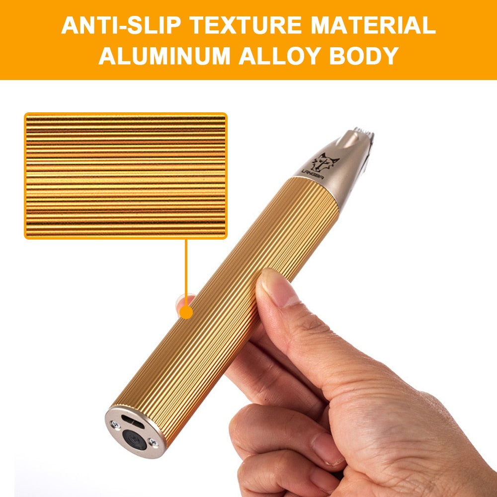 Pet Dog Cat Foot Hair Trimmer Rechargeable Dog Clipper with LED Light Ceramic Blade Low Noise Type-C Pet Paw Ear Hair Clipperl - anconmall