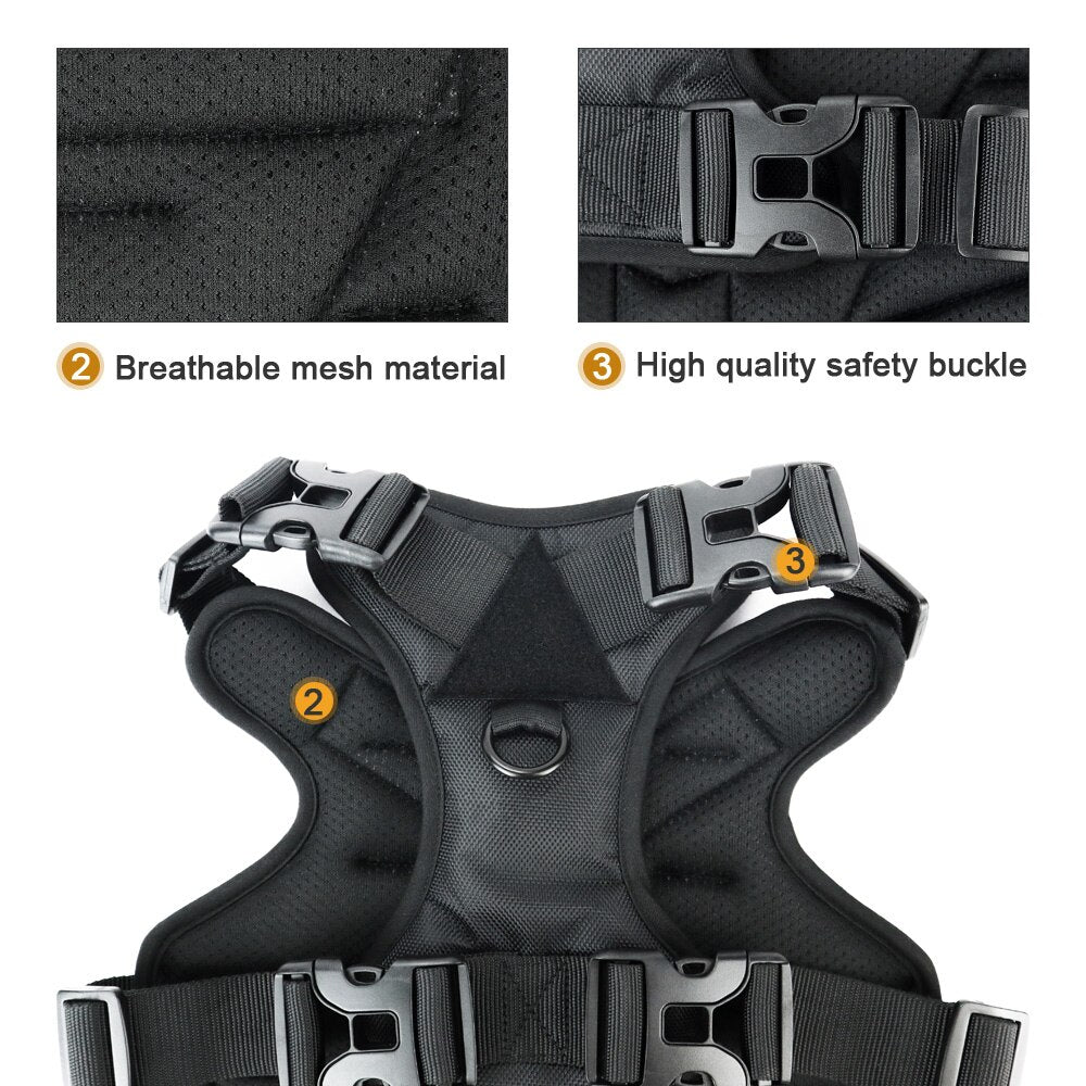 High Quality Dog Harness Tactical Dogs Harness 1680D Oxford Cloth Dog Vest for Medium and Large Sized Dogs German Shepherd Hound - anconmall