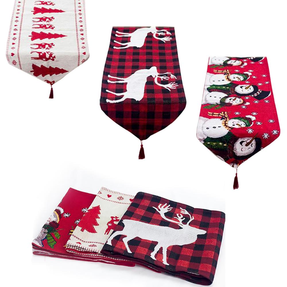 Linen Christmas Table Runner Christmas Decorations for Home Table Navidad Christmas Decor Kerst Decoratie Table Runners Modern - anconmall