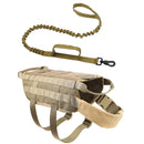 Dog Harness Vest with Leash Adjustable Nylon Military Tactical Hound K9 Training Patrol for Small Medium and Large Dogs Shepherd - anconmall
