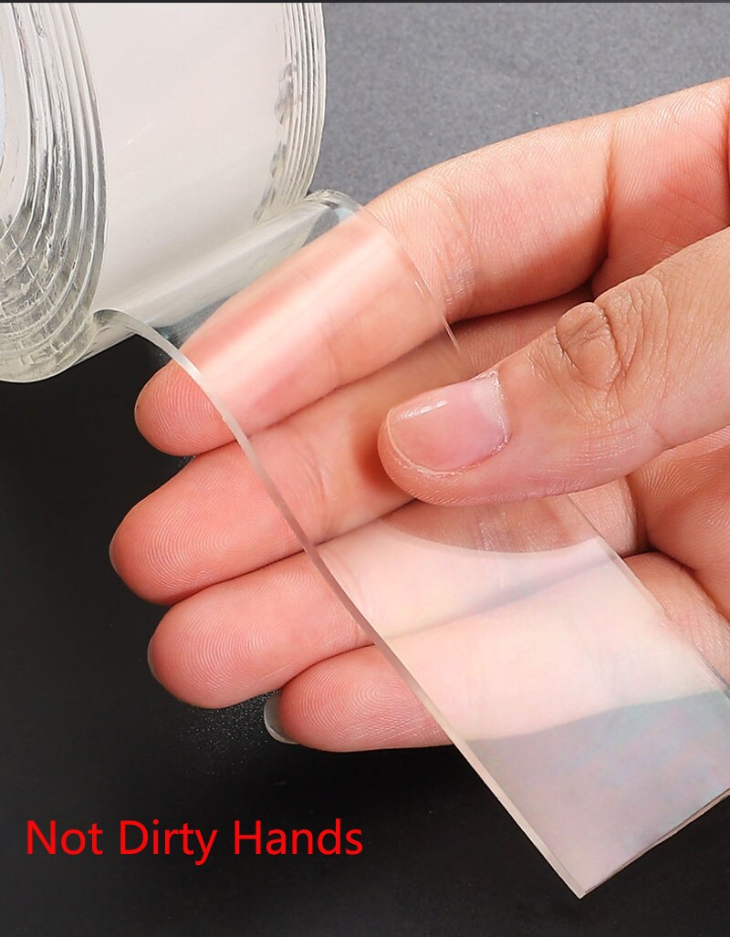 Tracsless Double Sided Tape Reusable Transparent Car Wall Stickers Heat Resistant Tape Waterproof Kitchen Accessories Nano Tape