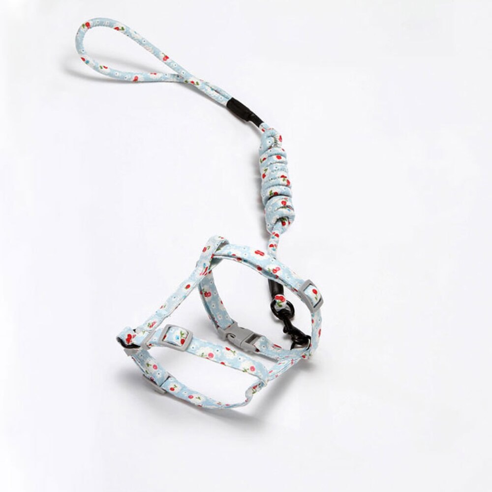 Japanese Style Adjustable Nylon Collars for Pet Cats Anti-Breakaway Harness and Walking Leash Set Kitten Vest Leads Pet Supplies - anconmall