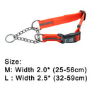 Martingale Collar Dog PVC with Welded Link Chain Reflective Waterproof Dirtproof Adjustable Collars For Small Medium Big Dogs - anconmall