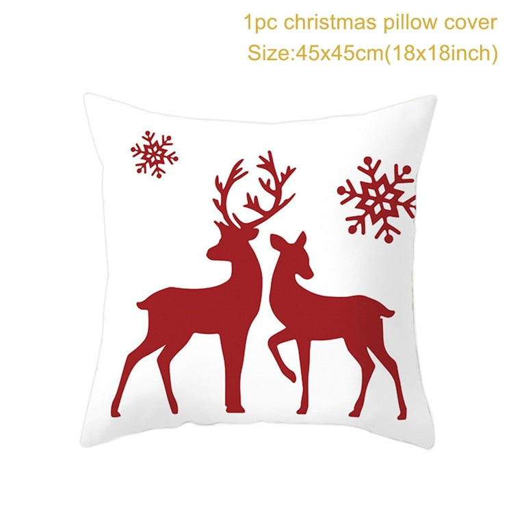 Christmas Cushion Cover Merry Christmas Decorations for Home 2022 Christmas Ornament Xmas Gifts Navidad Noel Happy New Year 2023