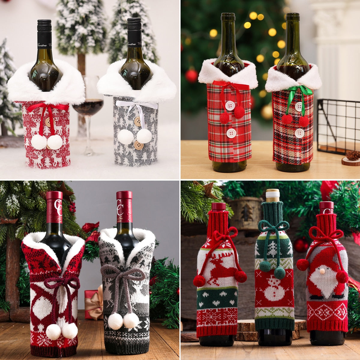 Christmas Wine Bottle Cover Christmas Decorations For Home Santa Claus Christmas Ornament Table Decor 2022 Navidad Xmas Gift